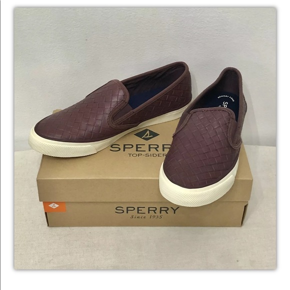 Sperry Top-Sider Seaside Weave Women’s Size USA 8M Sneakers Shoes Slip On Wine - Picture 10 of 12